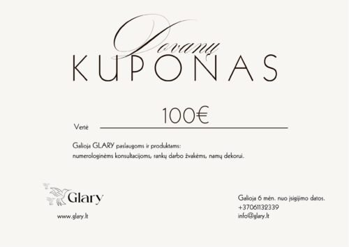 Dovanų kuponas 100 EUR