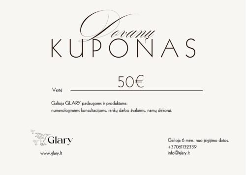 Dovanų kuponas - 50 Dovanų kuponas 50 EUR